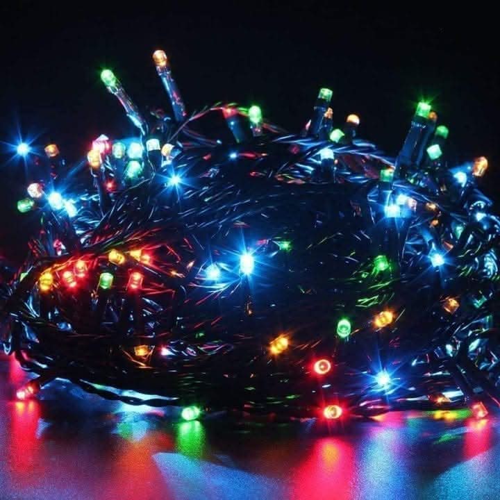300 Multi Coloured Christmas Battery Operated Chasing LED Lights with Timer Function