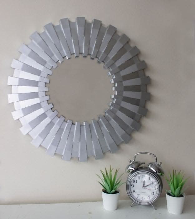 Sunburst Wall Mirror Silver