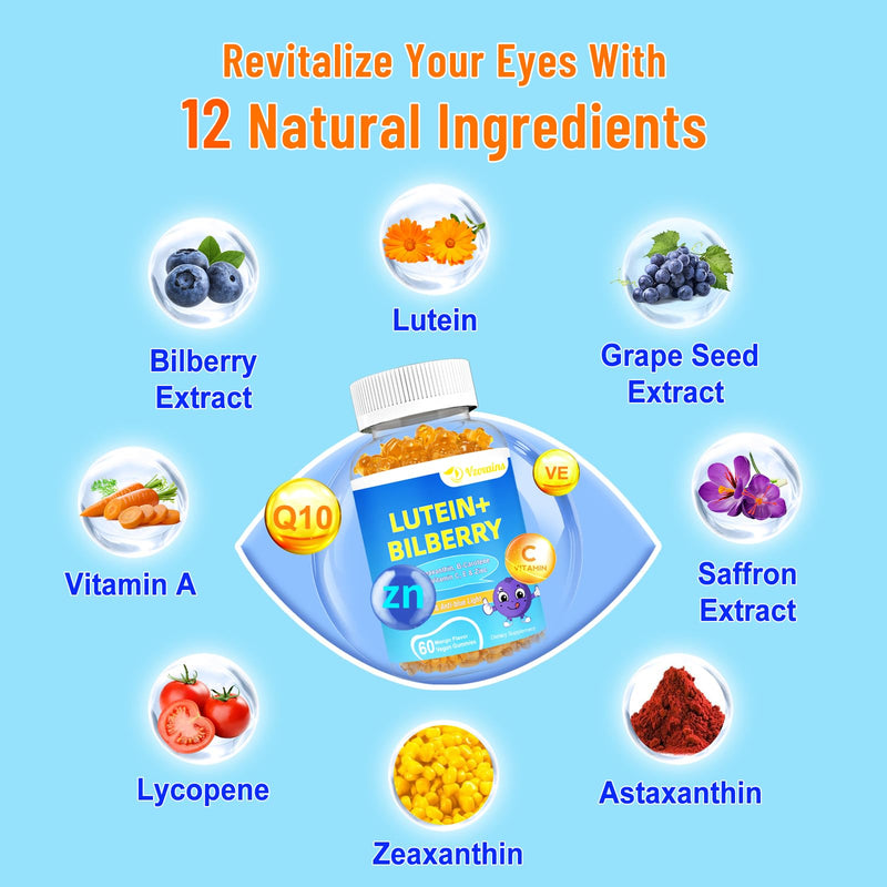 20mg Lutein & Zeaxanthin Gummies with Bilberry – Sugar Free Eye Health