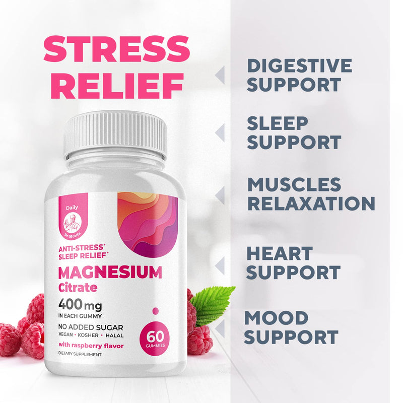 Magnesium Gummies Sugar-Free - Calm Sleep Support Magnesium Citrate Gummies (120 Count) for Kids & Adults