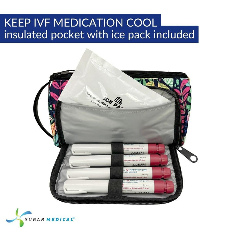 Sugar Medical IVF Supply Bag - Insulated Organizer with Ice Pack | IVF Gift
