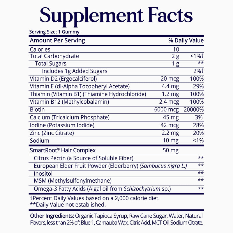 SugarBearPro Hair Vitamin Gummy - 14 Day Supply, 6000mcg Biotin, Growth for Men & Women, Vegan, Kosher, Halal, Cruelty-Free