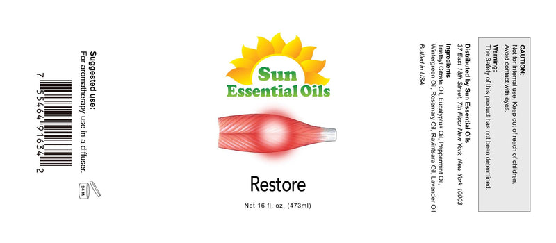 Sun Essential Oils Deep Muscle Ease Blend 16oz – Aromatherapy & Muscle Relaxation