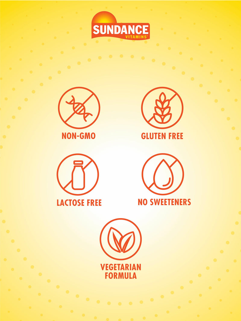 Sundance Calcium 600mg with Vitamin D3 - 60 Caplets | Vegetarian, Non-GMO, Gluten Free