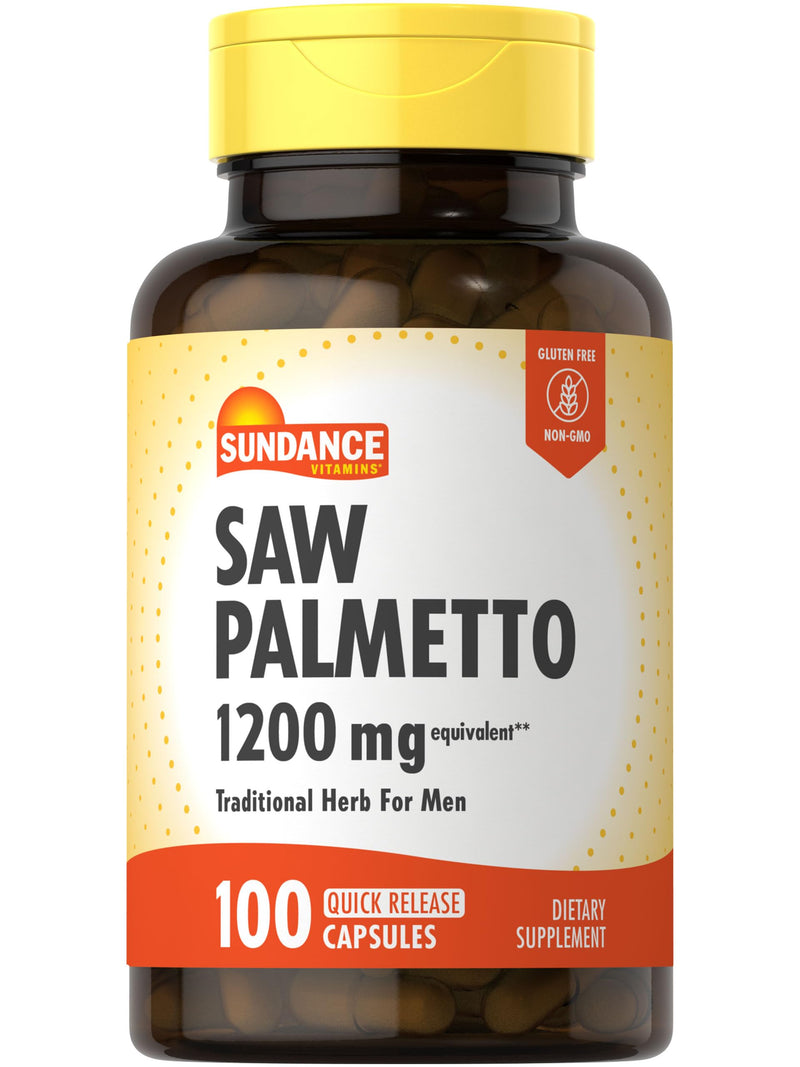 Sundance Saw Palmetto 1200mg for Men – 100 Quick Release Capsules | Non-GMO & Gluten Free