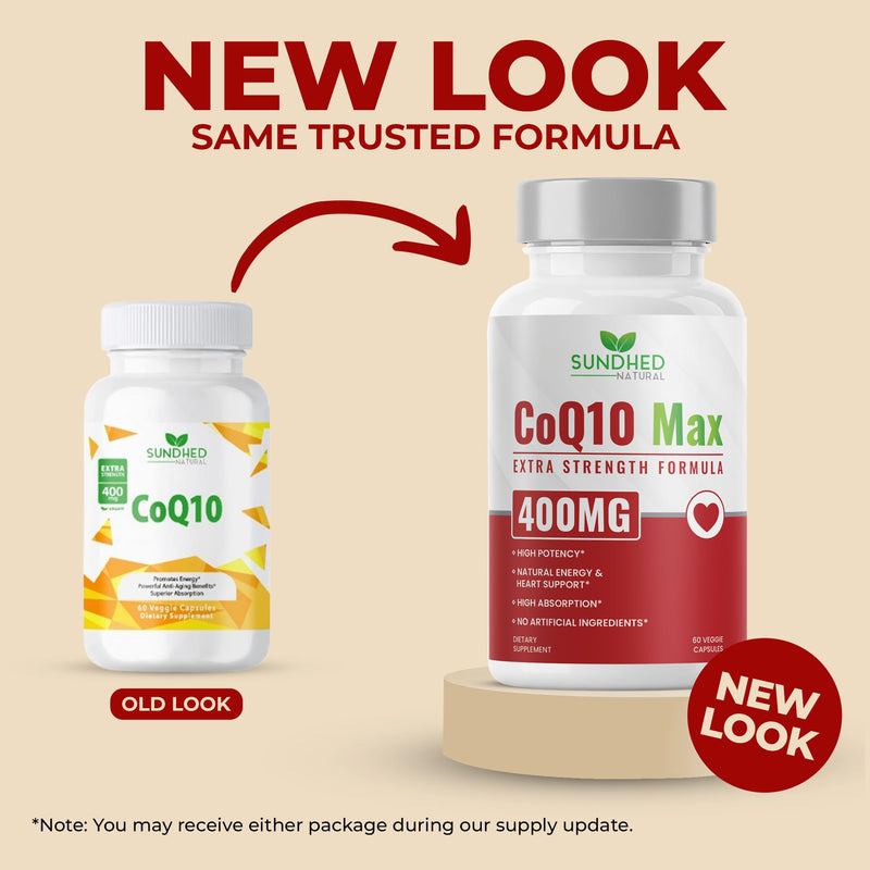 Sundhed Natural CoQ10 400mg Vegan | Ultra High Absorption CoQ10 Supplement