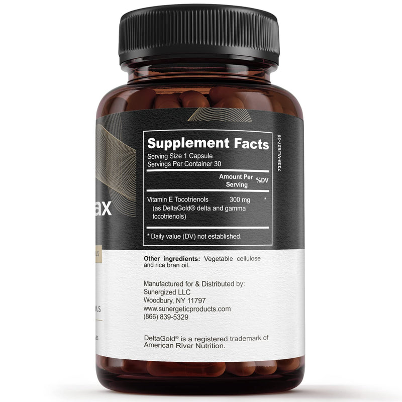 Sunergetic Annatto Tocotrienols 300mg with DeltaGold – Vitamin E for Liver, Heart & Immune Health