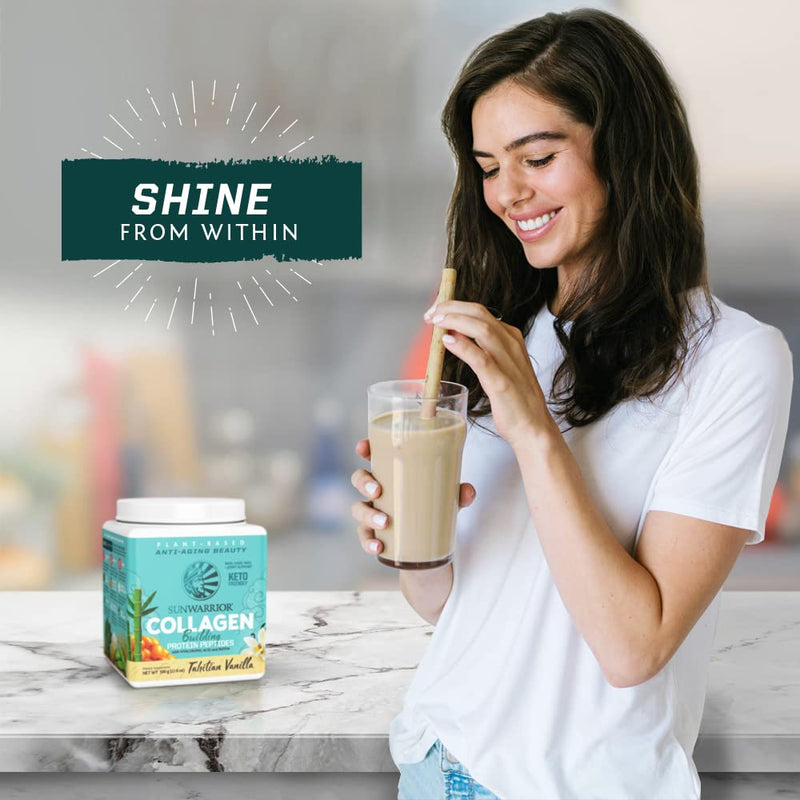 Vegan Collagen Protein Powder Plant-Based | Hyaluronic Acid & Biotin | Vanilla 20 Servings | Sunwarrior