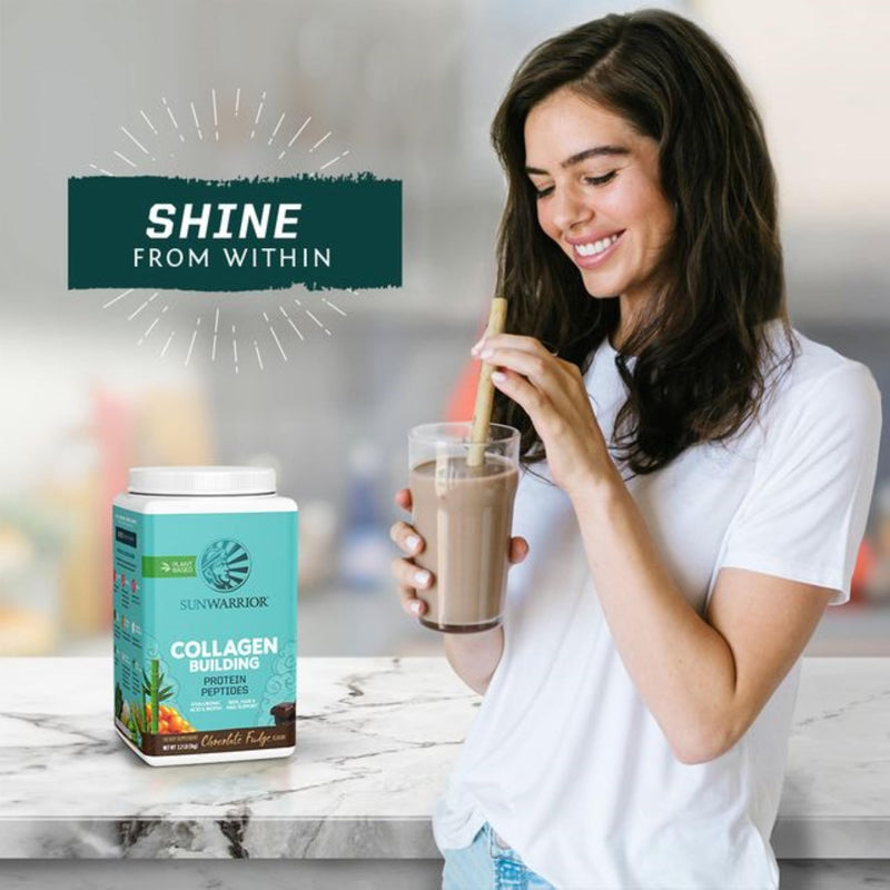 Sunwarrior Vegan Collagen Protein Powder for Women – Chocolate (40 Servings) | Plant-Based, Silica, Non-GMO
