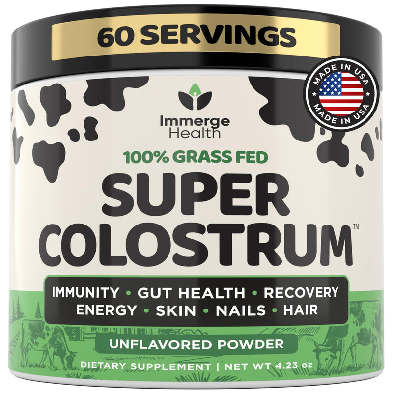 ImmergeHealth Super Colostrum Powder – Grass-Fed, 50% IgG for Gut & Vitality