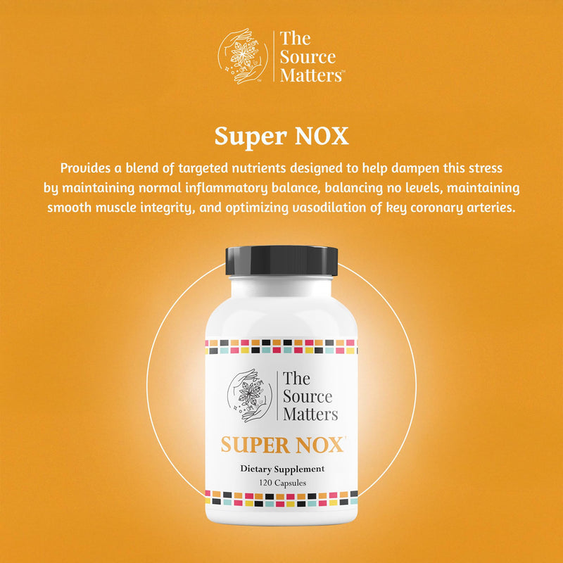 Super NOX Nitric Oxide Support Supplement | The Source Matters | Circulation & Vascular Health (120 Capsules)