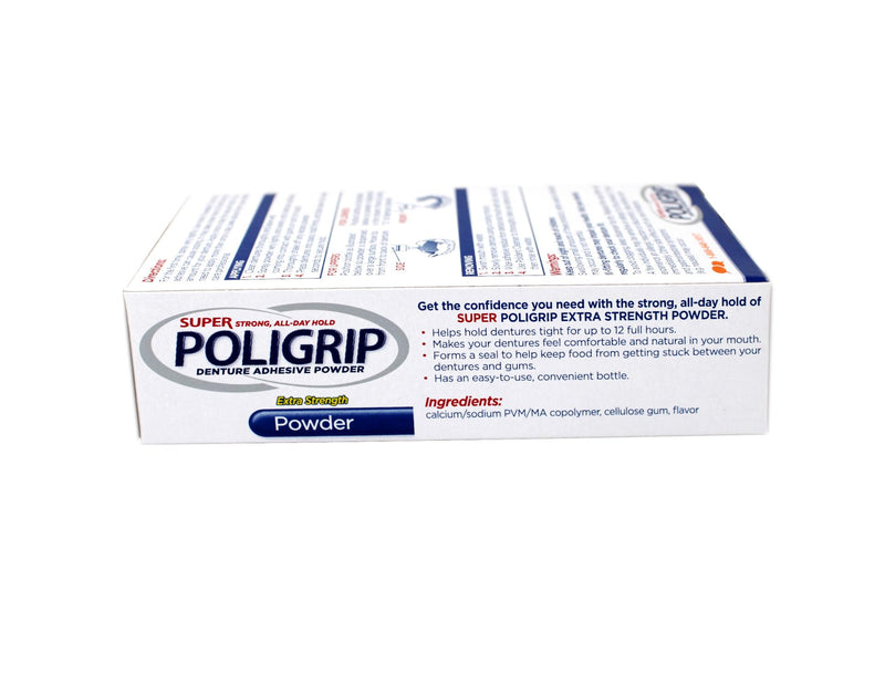 Super Poli-Grip 07801 Denture Powder (Pack of 6) - Strong Hold and Comfort