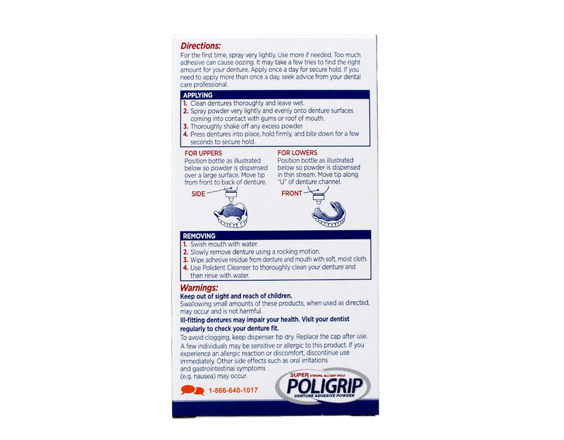 Super Poli-Grip 07801 Denture Powder (Pack of 6) - Strong Hold and Comfort