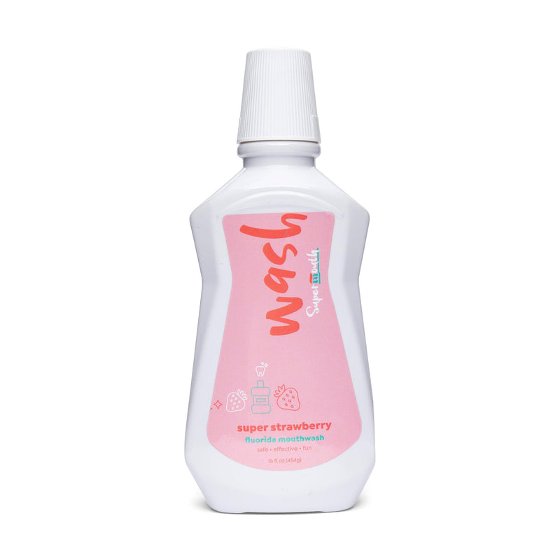 SuperMouth® Fluoride Mouthwash – Fluoride + Nano-Hydroxyapatite, Vitamins D3 & K2, Prebiotics, Alkaline pH 8.5, Alcohol-Free, Strengthens Enamel, Freshens Breath, Safe Clean Ingredients, Tasty Flavors