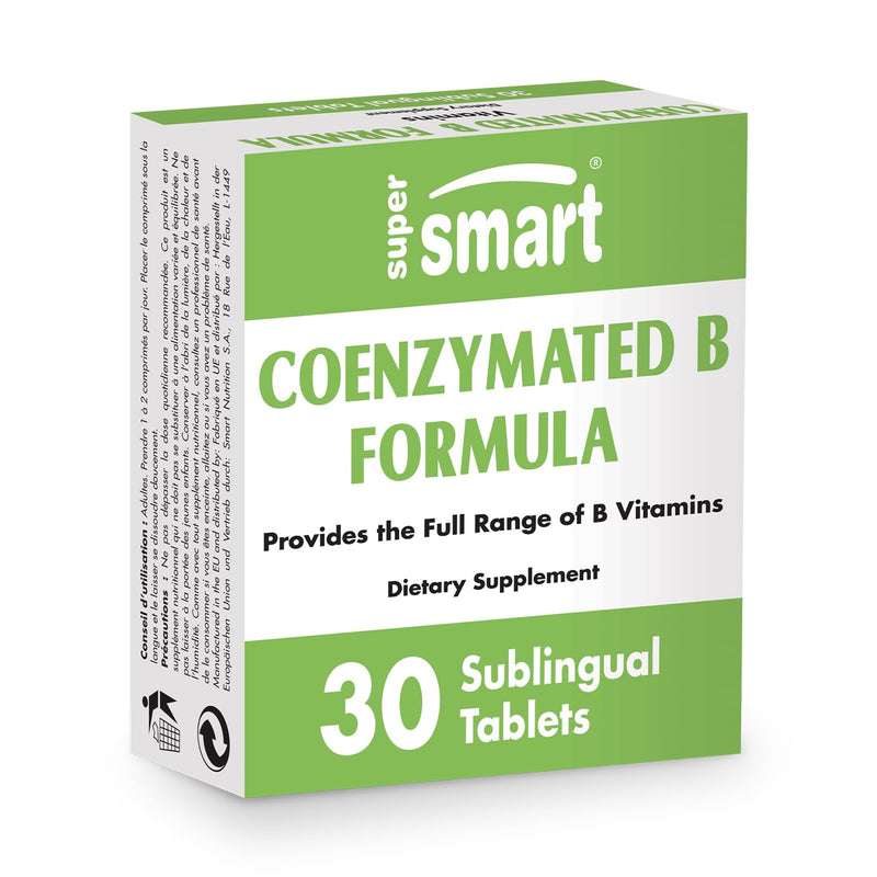 Supersmart - Coenzymated B Formula - Contains All The B Group Vitamins - Five Times More Active | Non-GMO & Gluten Free - 30 Tablets