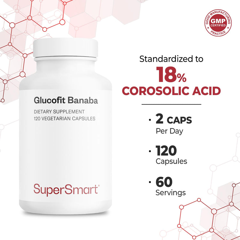Glucofit 5.3 mg Daily Banaba Leaf (Corosolic Acid) – Supersmart, 100 Softgels