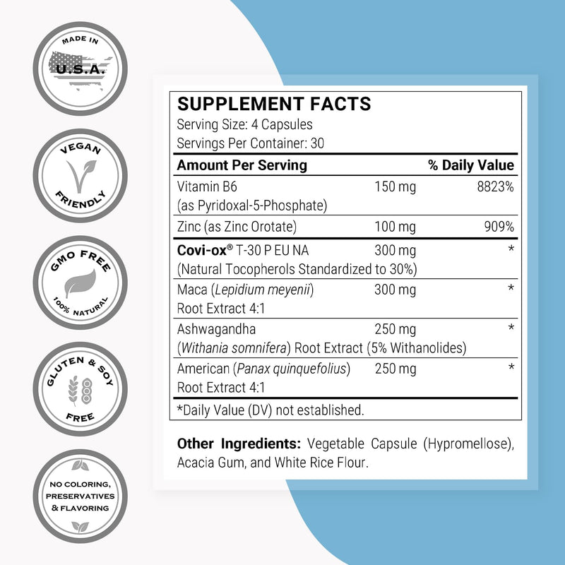 Supersmart Natural Prolactin Balance Formula - p5p B6, Maca Root, Ashwagandha | Gluten Free
