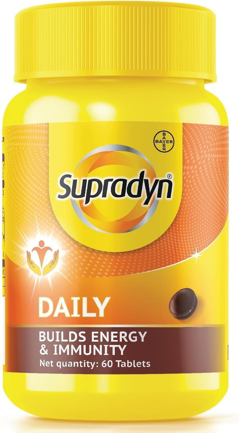 Supradyn Daily Multivitamin – Biotin, C & D3, Immune Support & 2X Energy (60 Tablets)