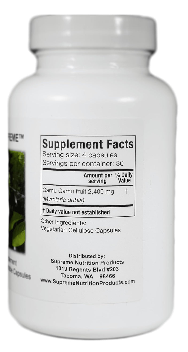 Supreme Nutrition Camu Supreme – 2 x 120 Vegetarian Camu Camu Capsules | 100% Pure Camu Camu Fruit