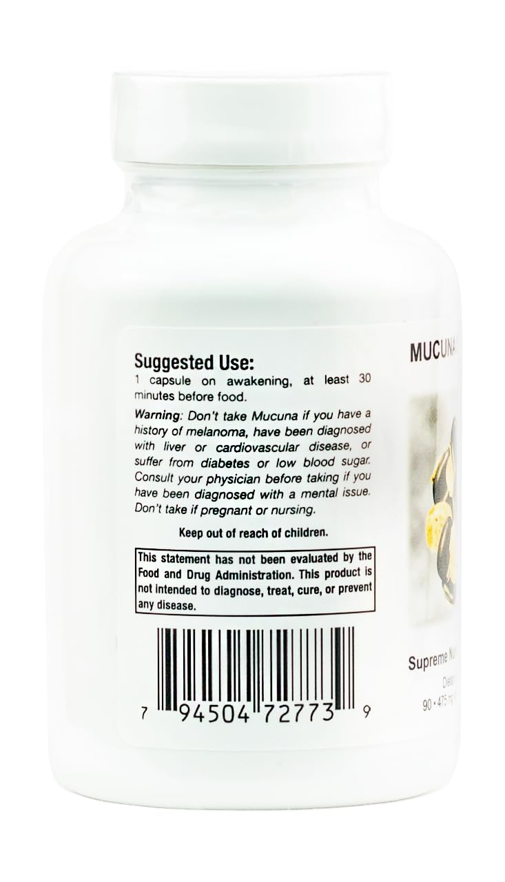 Supreme Nutrition Mucuna Supreme - 90 Pure Cowhage Vegetarian Capsules