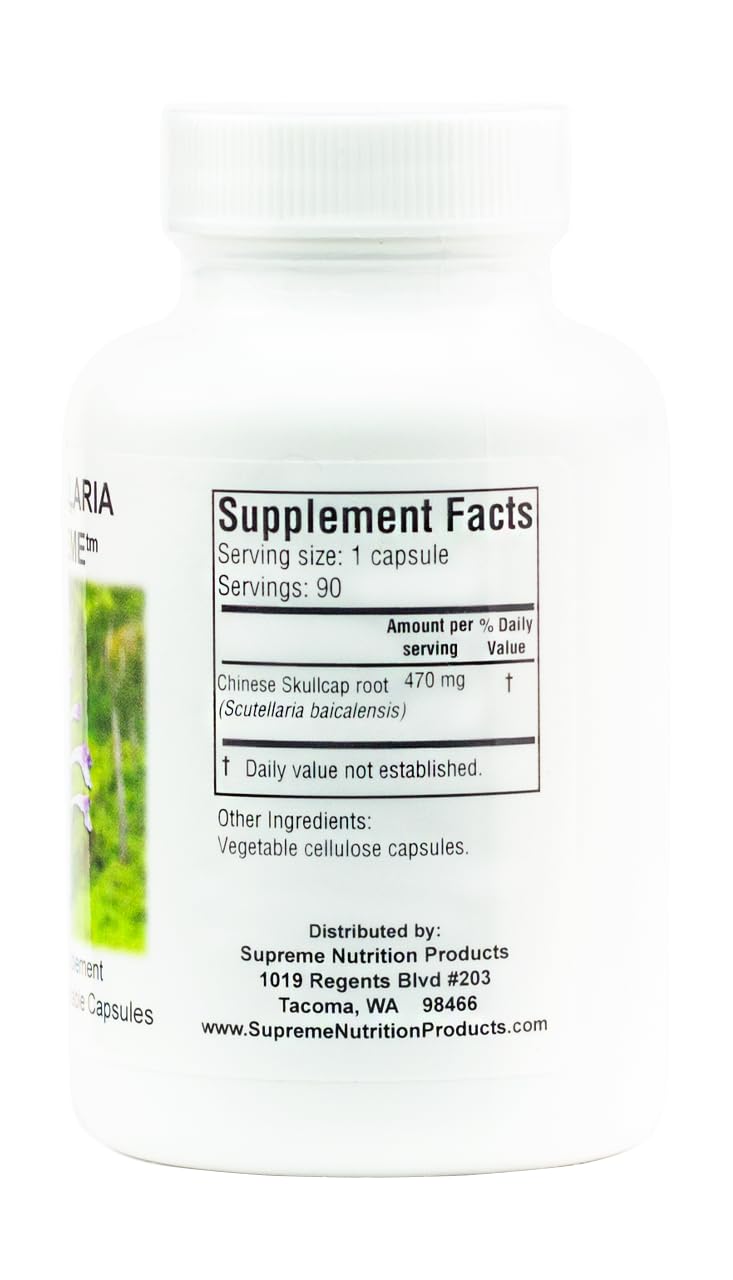 Supreme Nutrition Scutellaria Supreme – 90 Pure Chinese Skullcap Root Vegetarian Capsules (Pack of 2)