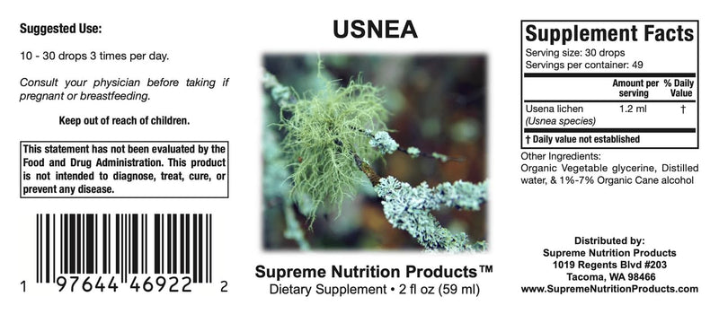 Supreme Nutrition Usnea Tincture 2 fl oz | 59 Servings