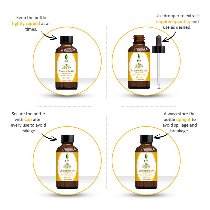 SVA Chamomile Essential Oil – 1 Fl oz | 100% Natural, Dropper