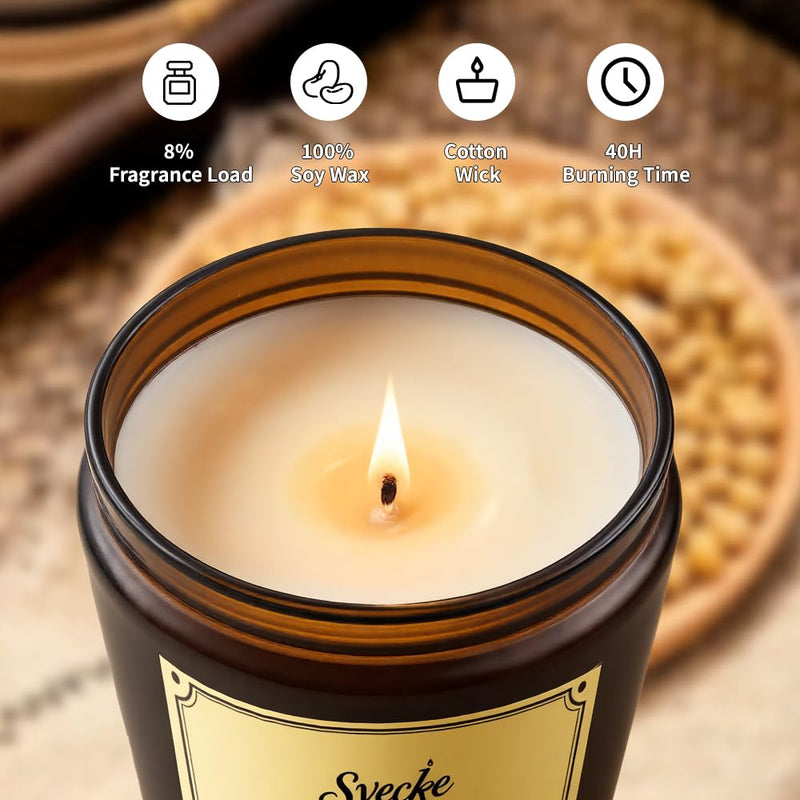 SVECKE Cedar Scented Candles – 7oz Soy Wax, Long-Lasting Aroma