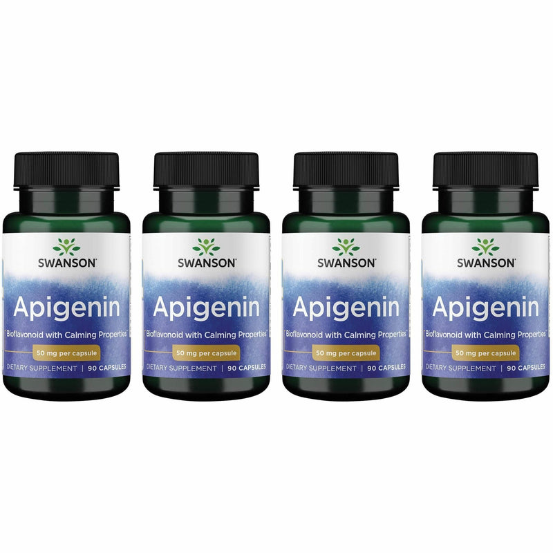Swanson Apigenin-Bioflavonoid Supplement — Prostate & Sleep Support, 90 Caps, 50 mg Each (4 Pack)