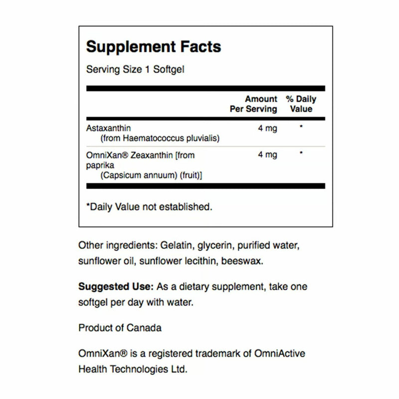 Swanson Astaxanthin & Zeaxanthin Eye Health – 60 Softgels, 2-Pack