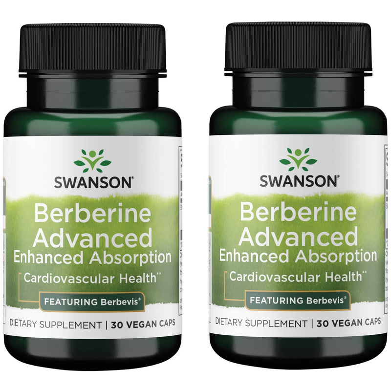 Swanson Berberine Advanced Enhanced Absorption – Berbevis 550 mg, 2 Pack (60 Veg Caps)