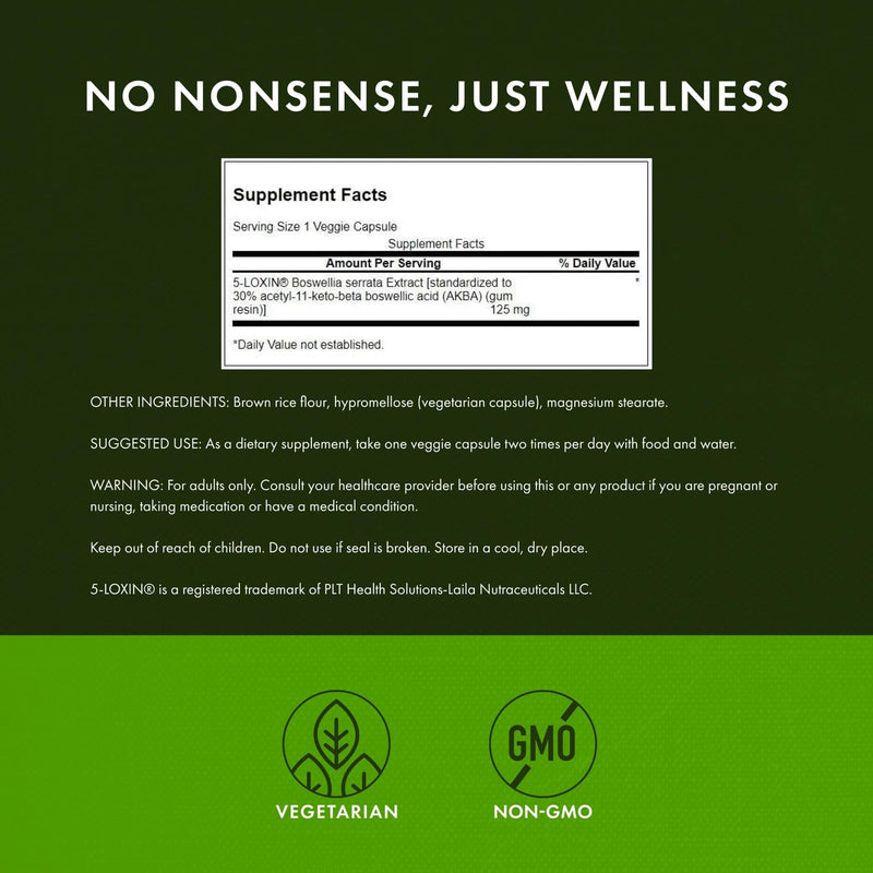 Swanson Boswellia Serrata Extract 125 mg – 60 Veg Caps – 3 Pack
