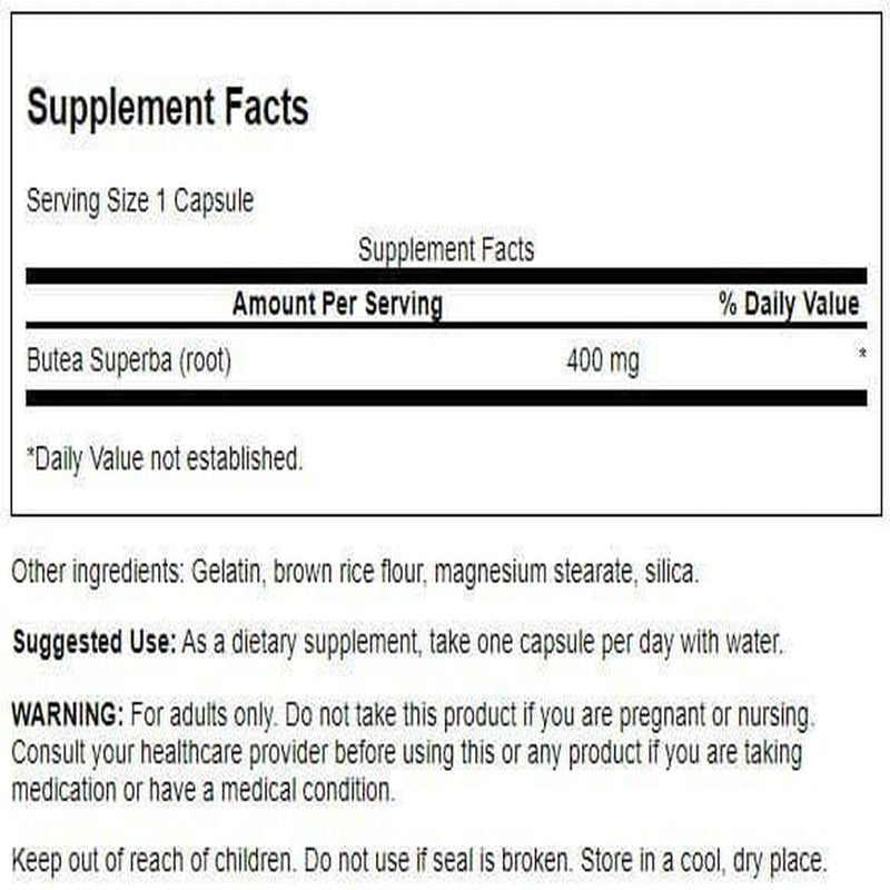Swanson Butea Superba Root – Full Spectrum Intimacy & Sexual Support (400 mg, 60 capsules, 2 pack)