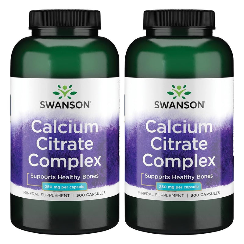 Swanson Calcium Citrate Complex – 2 Pack, 300 Capsules | Bone Health