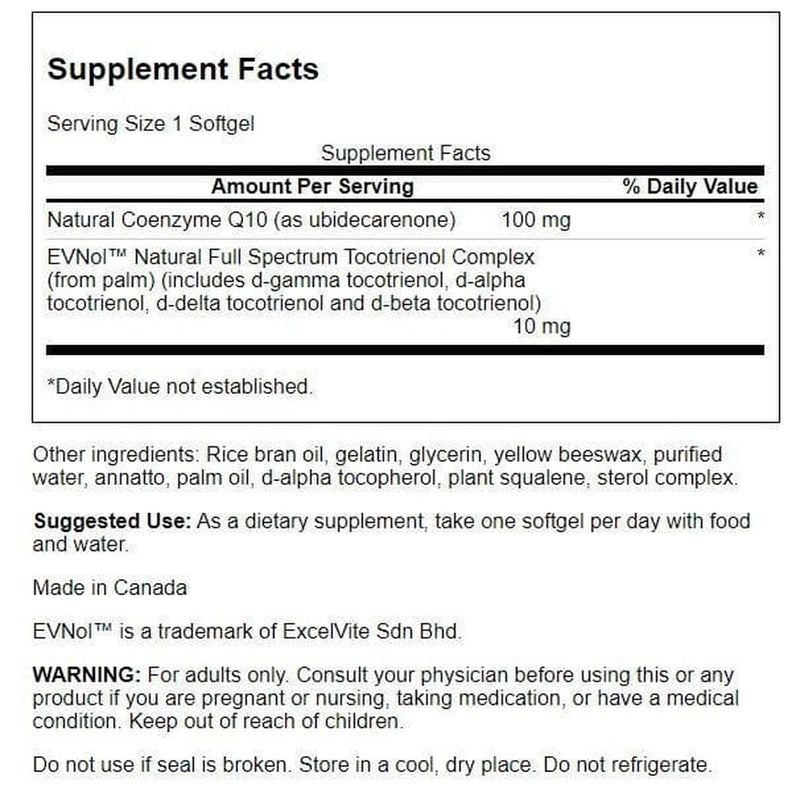 Swanson CoQ10 100 mg with 10 mg Tocotrienols – 60 Softgels (Pack of 2)