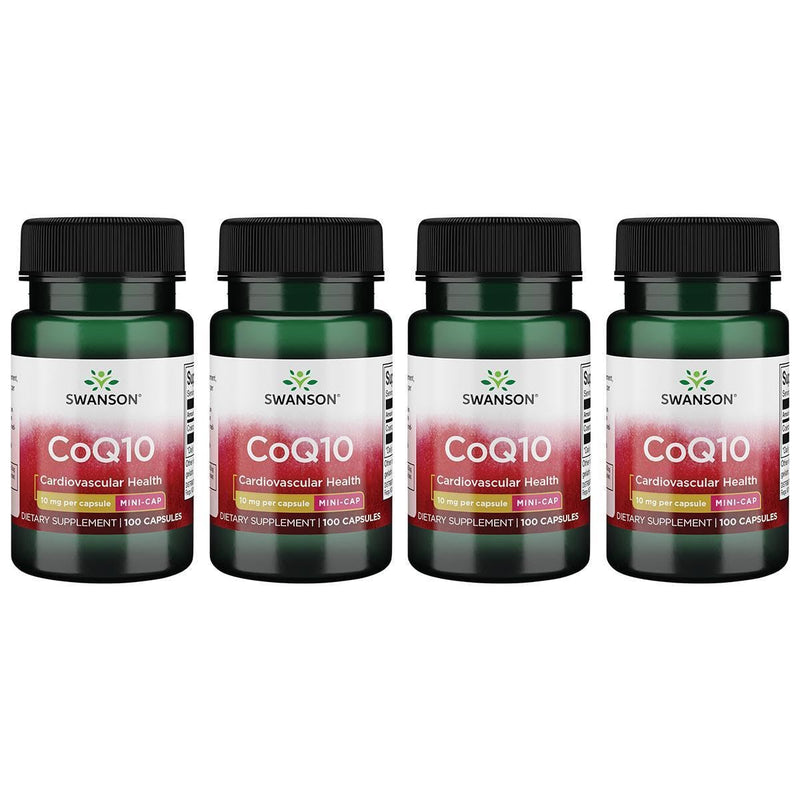 Swanson CoQ10 Mini Cap 10 mg – 100 Caps (4 Pack) | Cardio Support & Antioxidant