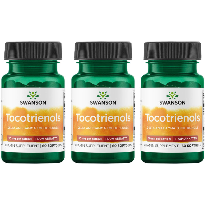 Swanson Deltagold Tocotrienols Annatto 50mg | 3 Pack – Supports Cholesterol