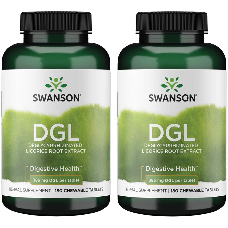 Swanson DGL Licorice 385 mg Chewables – 180 Count (2 Pack)