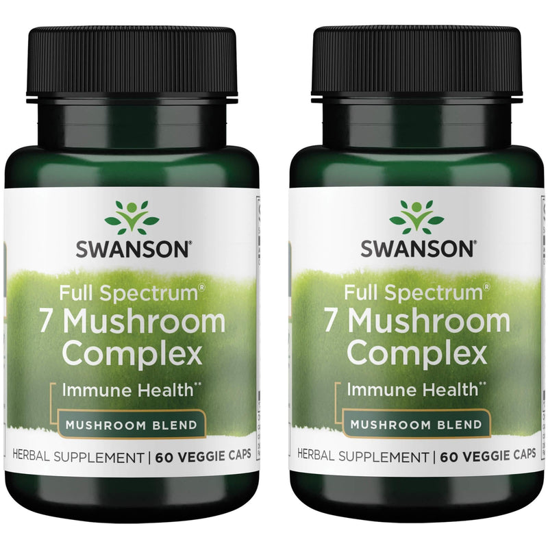 Swanson Full Spectrum 7 Mushroom Complex 60 Veg Caps (2 Pack)