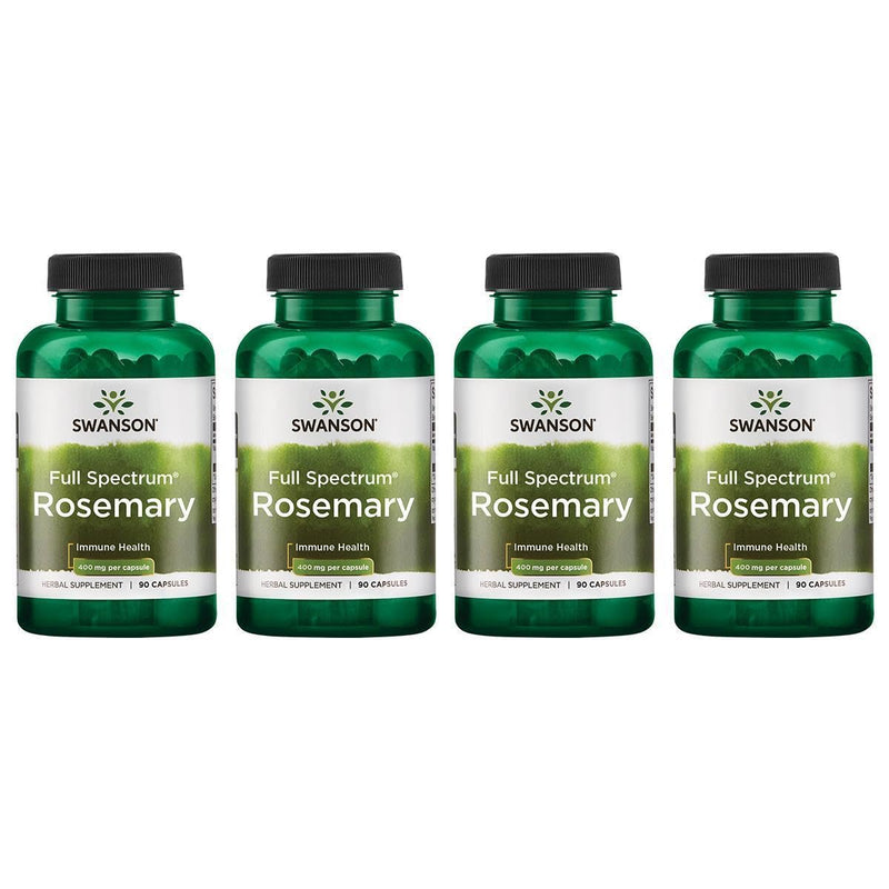 Swanson Full Spectrum Rosemary - Immune Support (90 Capsules, 400mg) - 4 Pack