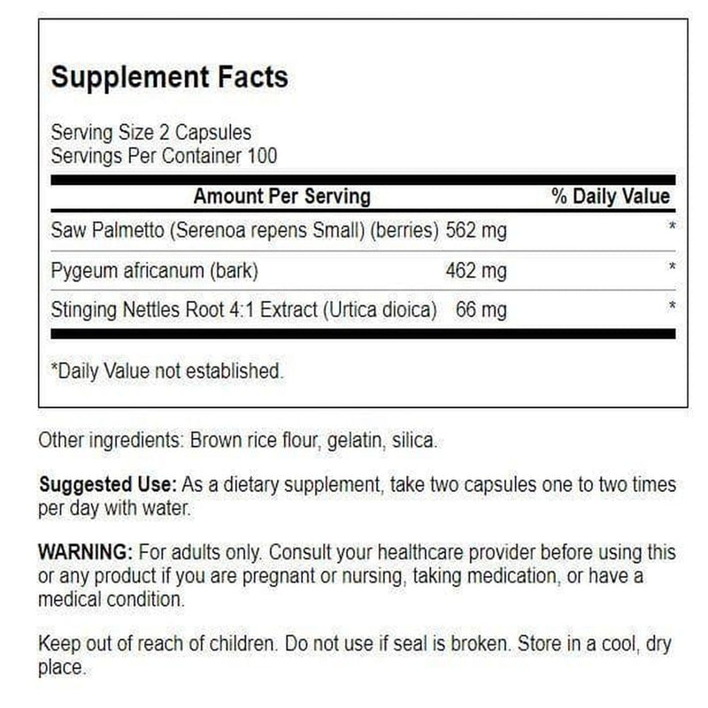 Swanson Herbal Prostate Complex - Men's Supplement - Pygeum, Saw Palmetto & Stinging Nettle - (200 Capsules) (3 Pack)
