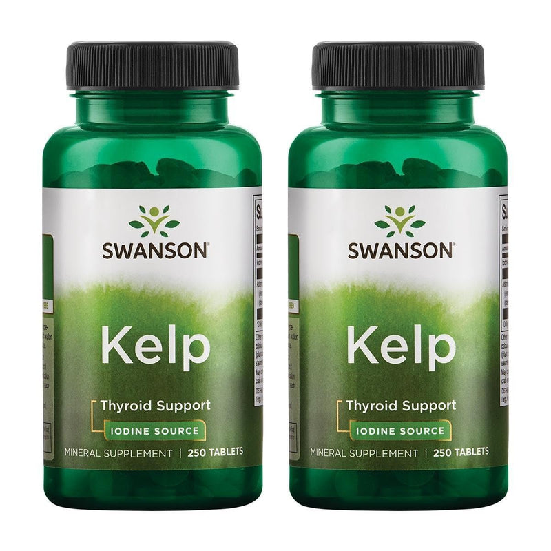 Swanson Kelp - Natural Iodine for Thyroid Health | 2-Pack, 250 Tablets