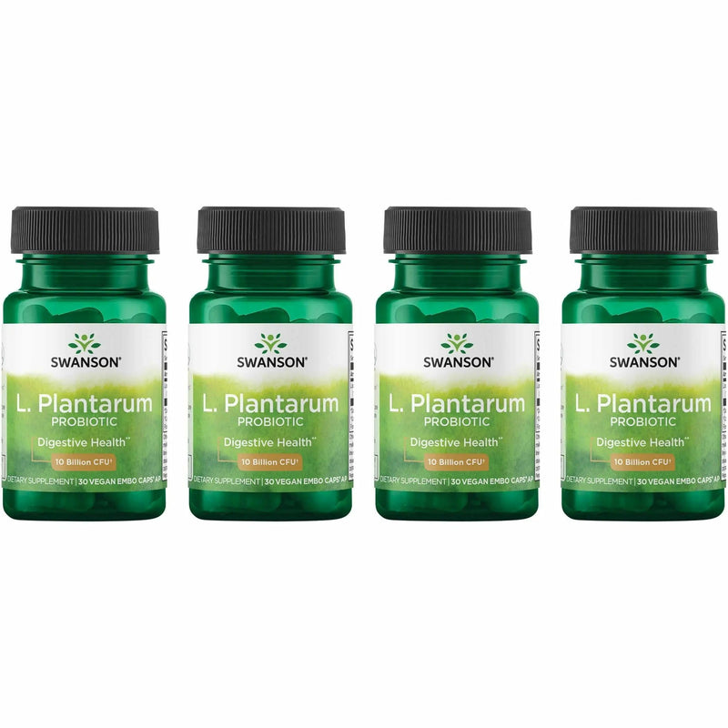 Swanson L. Plantarum Digestive Probiotic — 10B CFU, 30 Veggie Capsules, 4-Pack