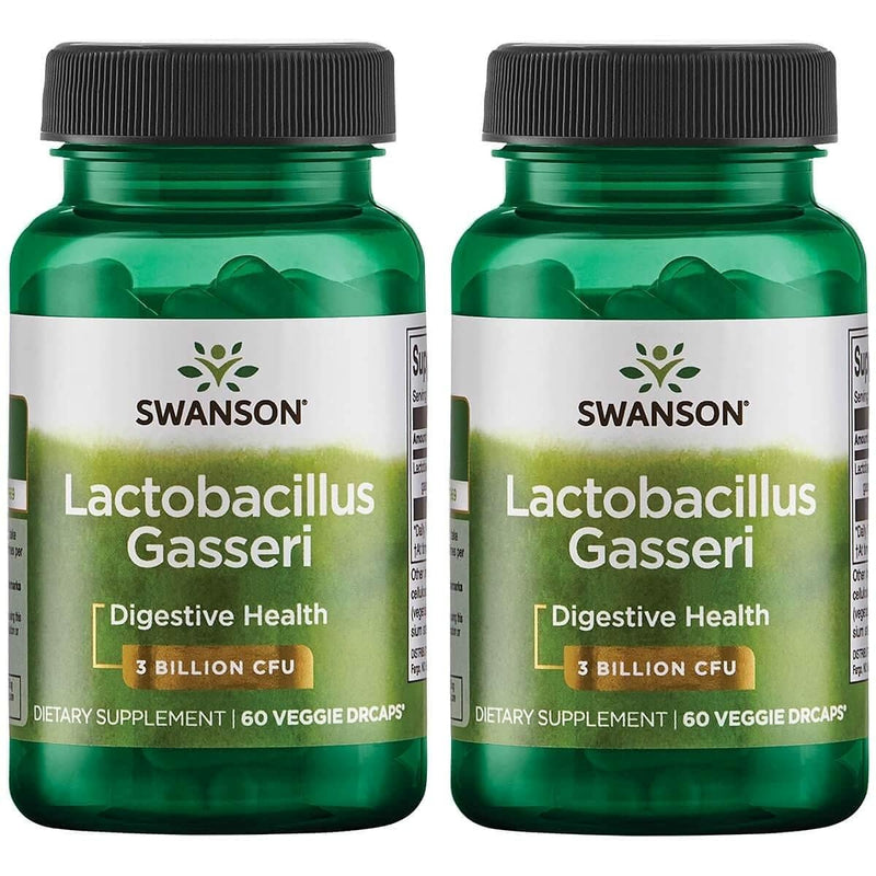 Swanson Lactobacillus Gasseri Probiotic - 3 Billion CFU - Satiety and Fat Metabolism Support - 60 Veggie Capsules (2 Bottles)