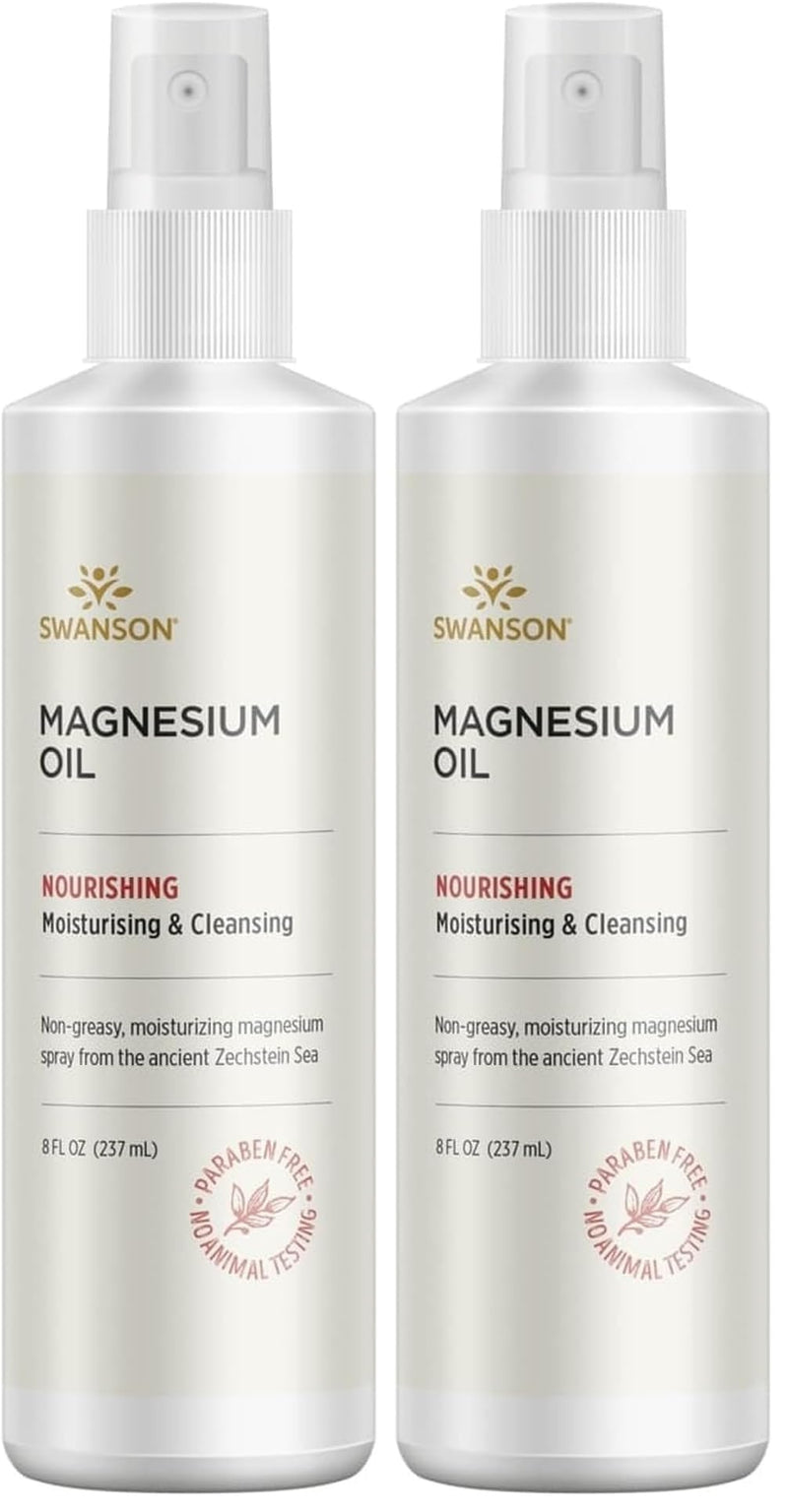 Swanson Magnesium Oil Spray Zechstein Magnesium Soothes Muscles Nourishes Skin Stress Relief Sleep Rapid Absorption Dr. Barbara Hendel's Formula 8 fl oz (237 ml) Liquid (Pack of 2)