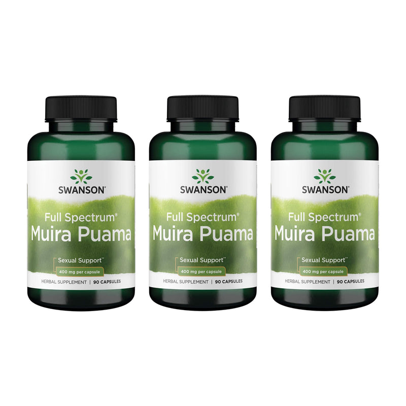 Swanson Muira Puama Root 400 mg – 90 Capsules (3 Pack) – Sexual Health & Libido Support