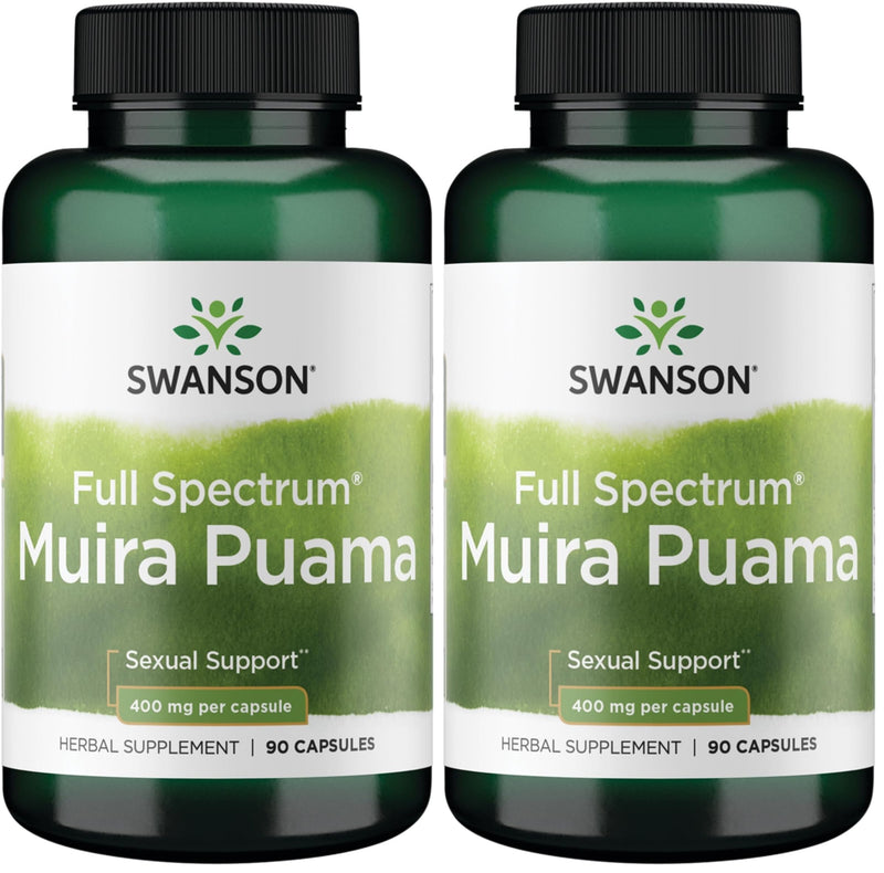 Swanson Muira Puama Root 400 mg, 90 Caps (Pack of 2) – Sexual Vitality