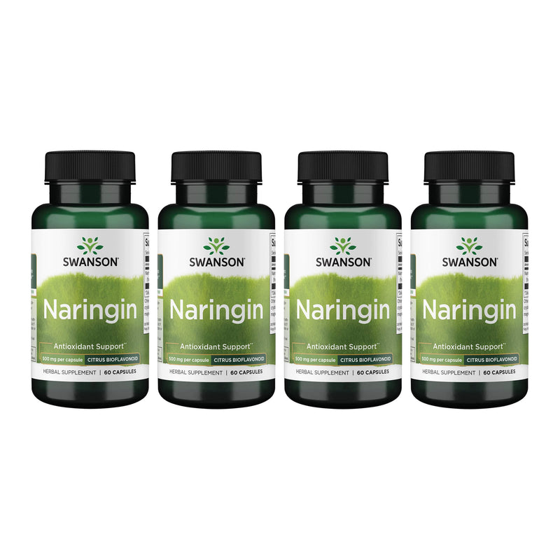 Swanson Naringin 500 mg | 60 Capsules (4 Pack) – Grapefruit Bioflavonoid