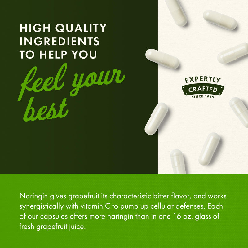 Swanson Naringin 500 mg | 60 Capsules (4 Pack) – Grapefruit Bioflavonoid