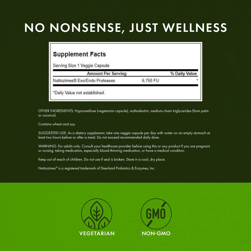 Swanson Nattozimes Triple-Strength 195 mg / 6750 FU – 60 Veg Capsules (Pack of 6)